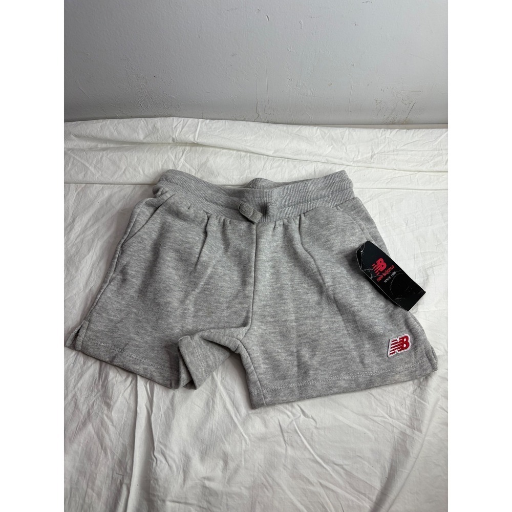 NWT Kids New Balance Grey Heather Sweat Shorts Size S 7/8 Athletic Casual